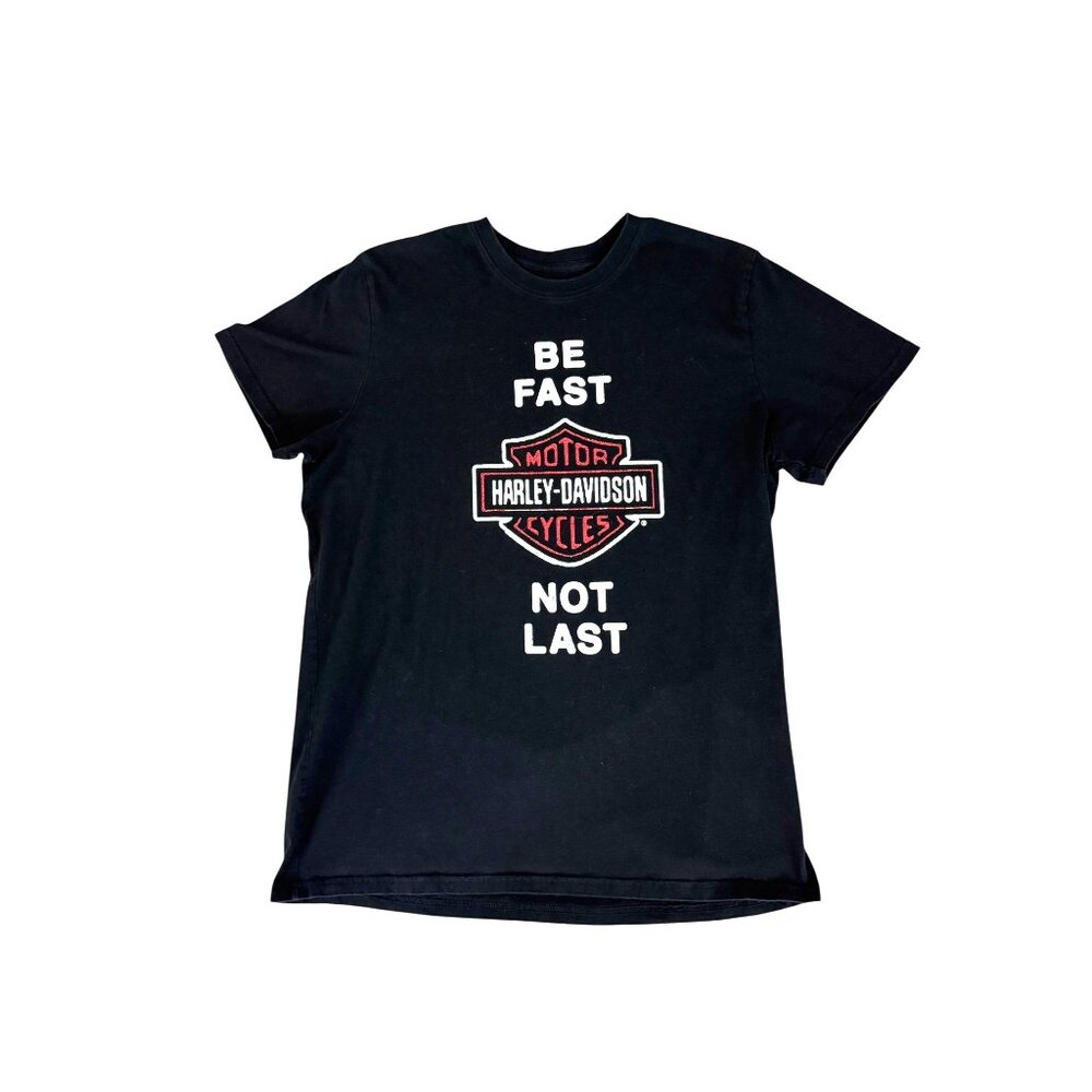 Harley Davidson Biker T-Shirt “Be Fast‎ Not Last” Slim Fit Mens XL Shirt Tee Top
